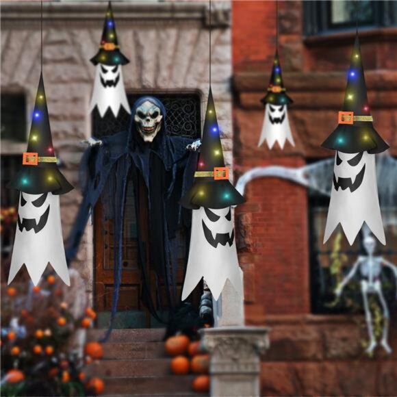 Halloween Decorations Outdoor,5 Pack Glowing Ghost - Picture 3 of 7